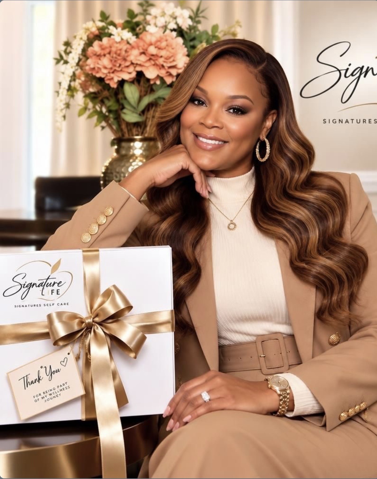Founder holding the Signature Life transformation box